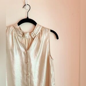 Maeve by Anthropologie Champagne Shimmer Sleeveless Blouse